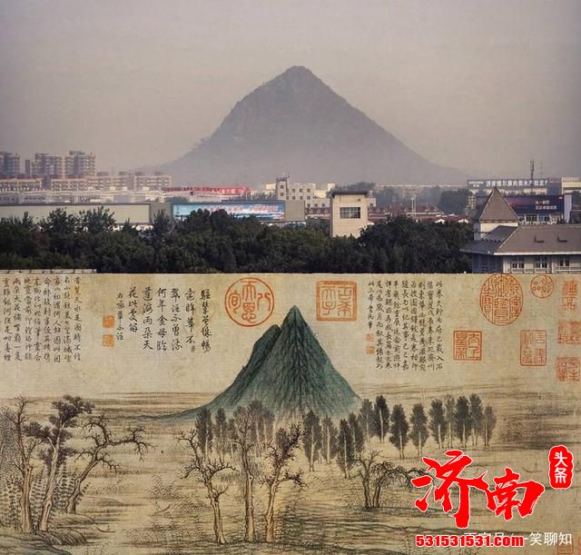 济南鹊山与华不注山，赵孟一画，就成了千古名作