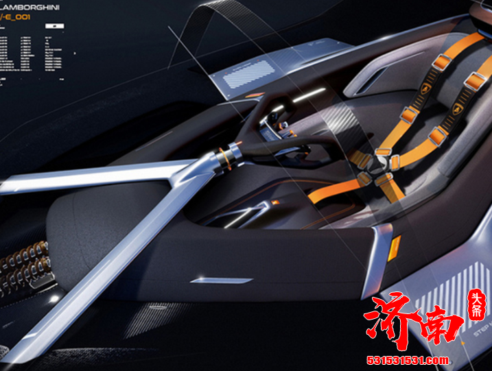兰博基尼纯电跑车渲染图 F1式方向盘 外观更加大胆前卫