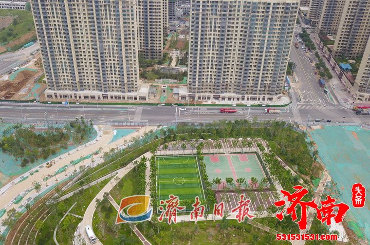 济南南北康片区的望岳康体公园施工总量已完成65%