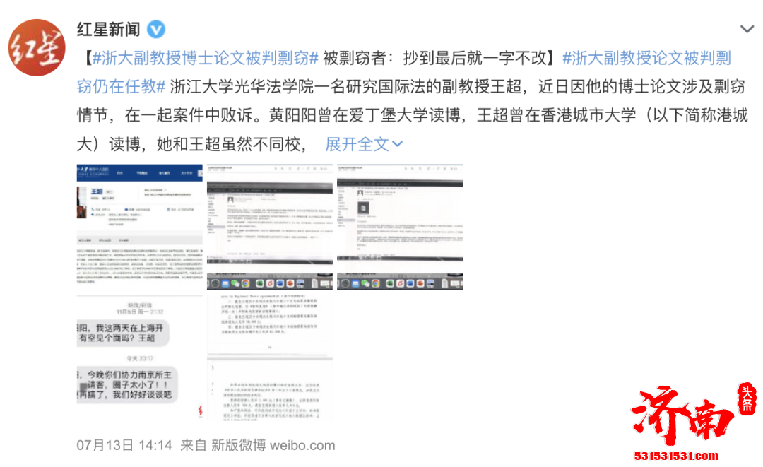 浙江大学光华法学院教师王某因涉嫌侵权引发诉讼纠纷